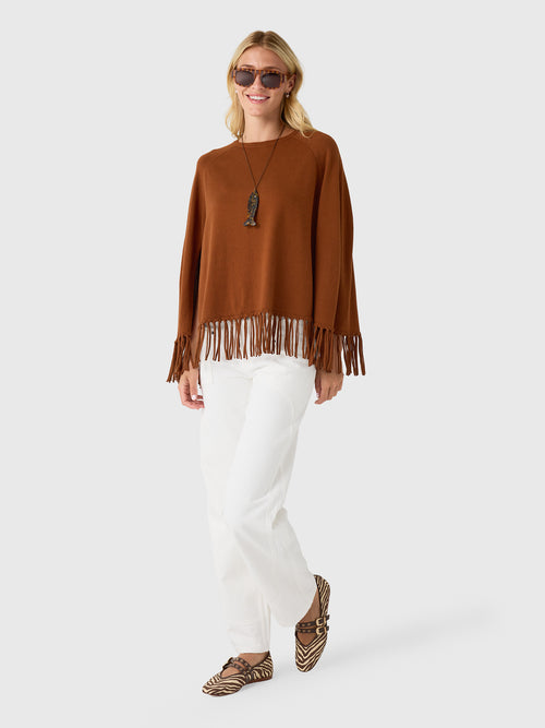 MVG Women's Fringe Poncho - Saint Bernard