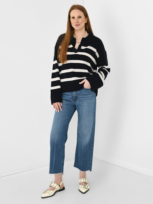 Alex Mill Women's Isa Striped Cashmere Polo Pullover