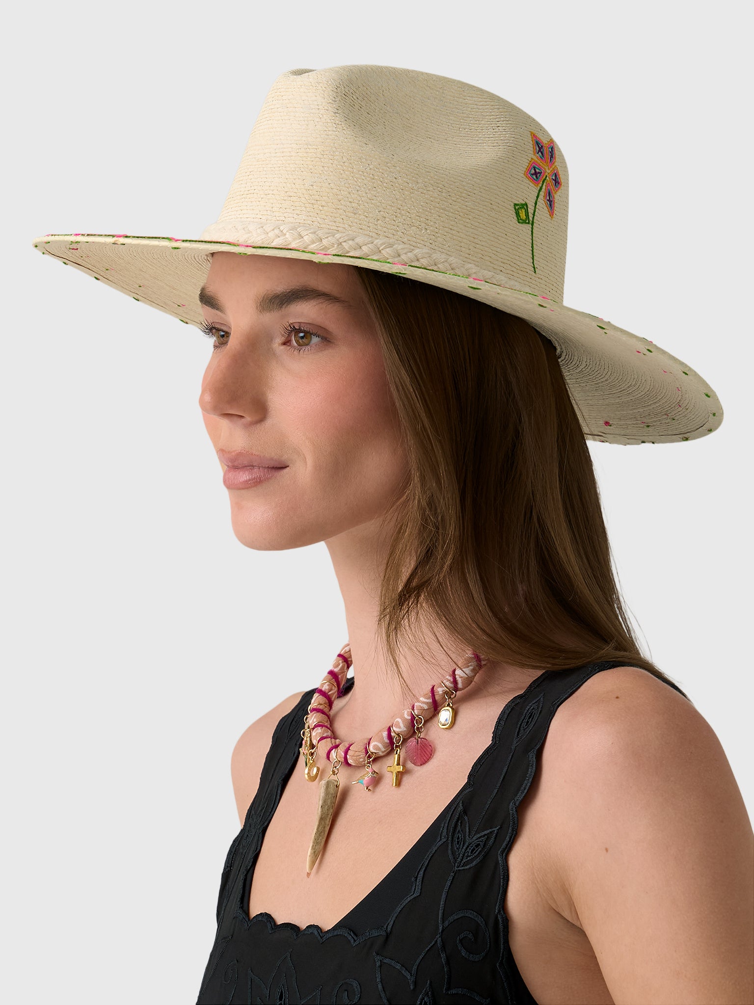 Corazon Playero Women's Boho Flower Hat - Saint Bernard