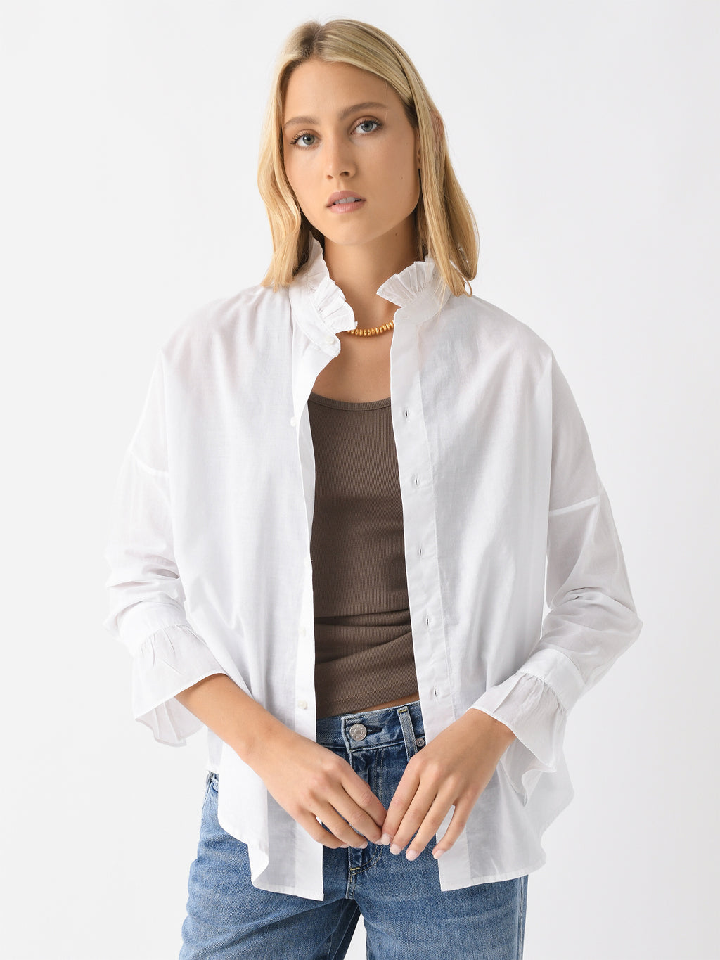 Alex Mill Women's Easy Ruffle Shirt - Saint Bernard