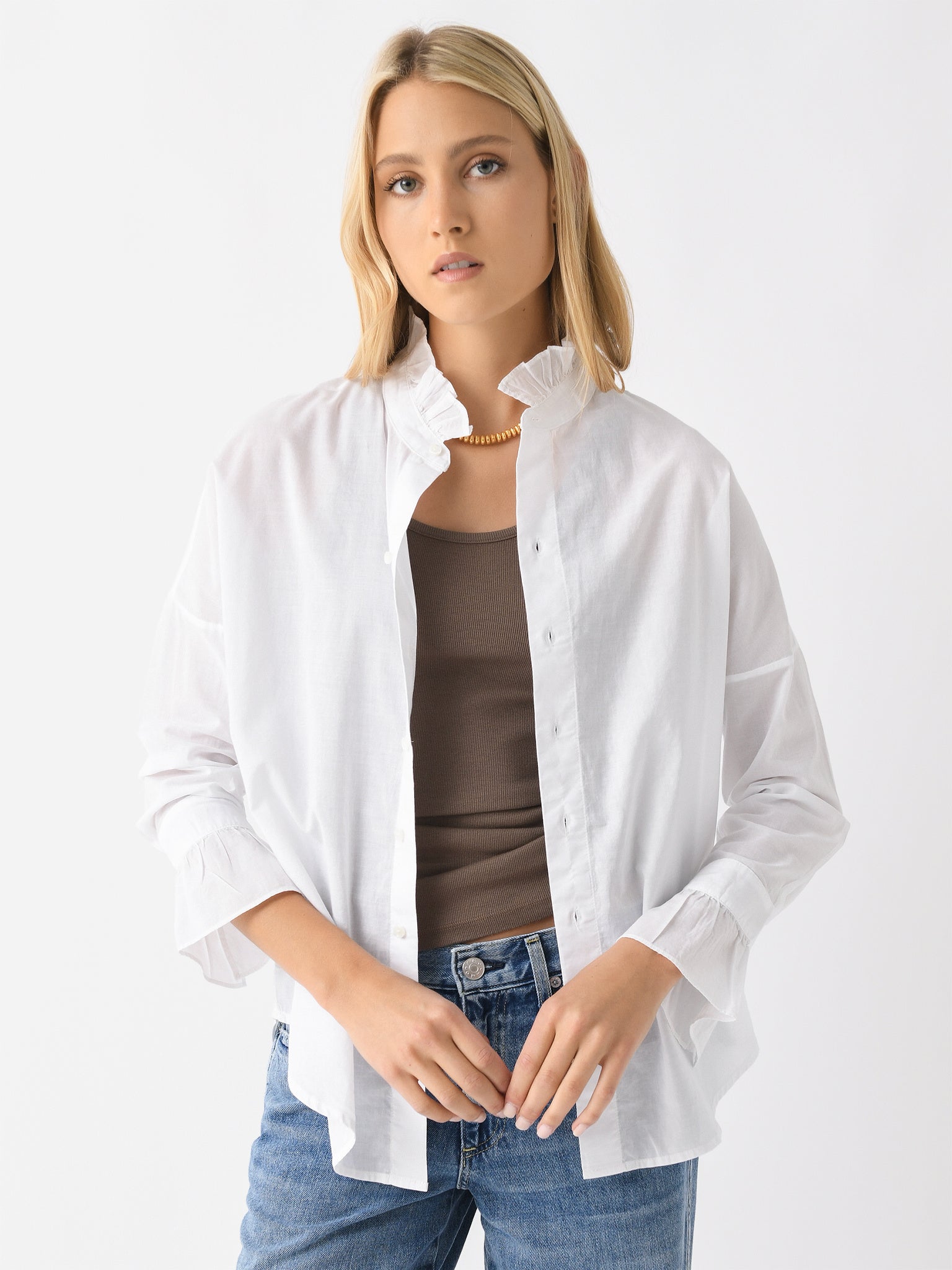 Alex Mill Women's Easy Ruffle Shirt - Saint Bernard