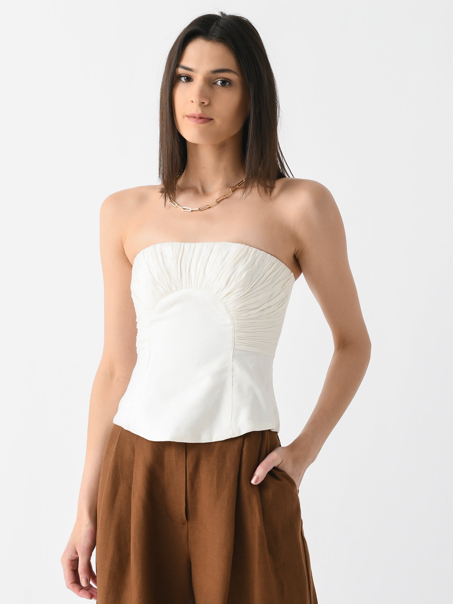 AJE Women's Oriel Ruched Bustier - Saint Bernard