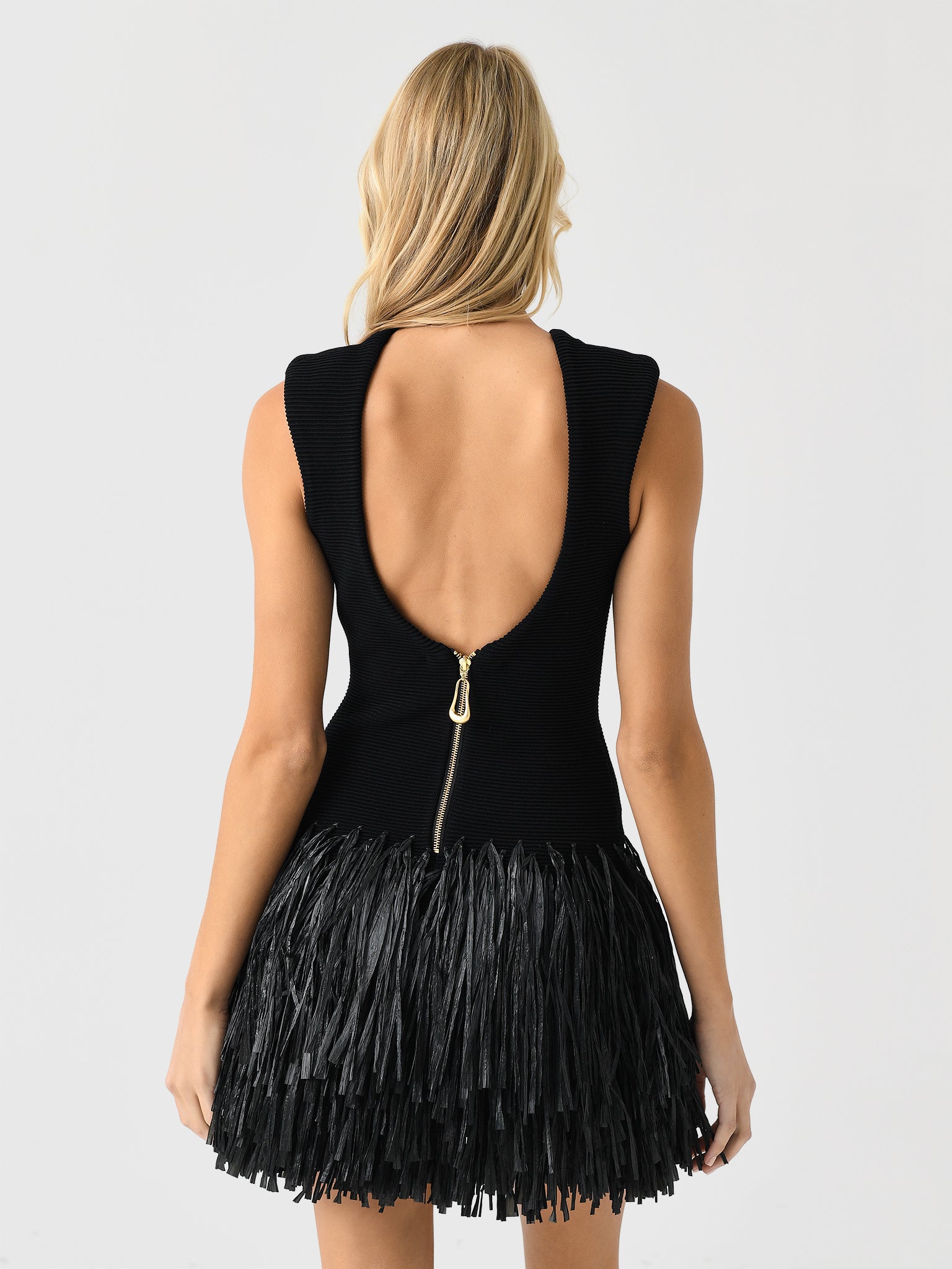 aje black raffia dress Raffia Aje Elizabeth Dress Aje Exclusive Rushes Raffia Ribbed Midi Dress Black XS Extra Small