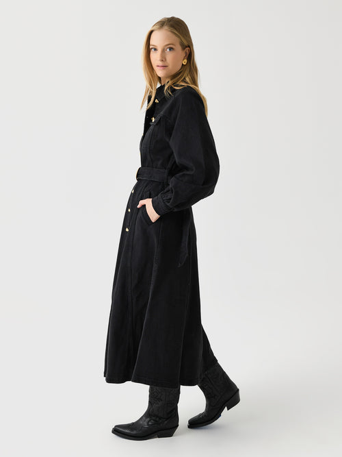 AJE Women's Maya Denim Midi Dress