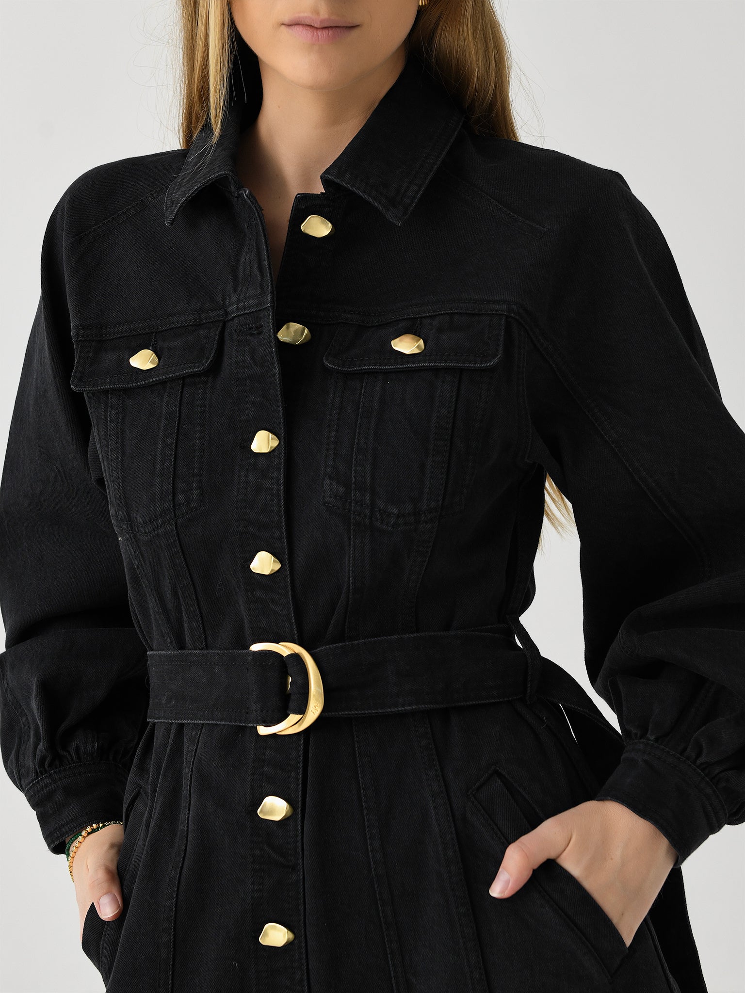 AJE Women's Maya Denim Midi Dress Saint Bernard AJE Women's Maya Denim Midi Dress Saint Bernard