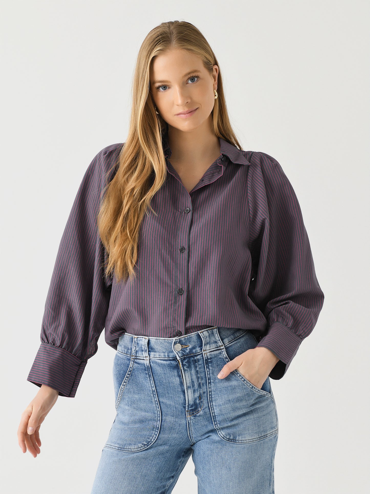 A Shirt Thing Women's Charlotte Skinny Stripe Top - Saint Bernard