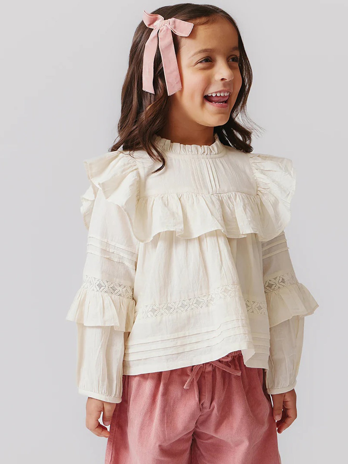 Pink Chicken Girls' Lace Mira Top - Saint Bernard