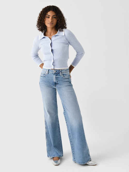 Matthew Bruch Women's Rib Knit Cropped Cardigan