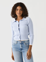 Matthew Bruch Women's Rib Knit Cropped Cardigan - Saint Bernard