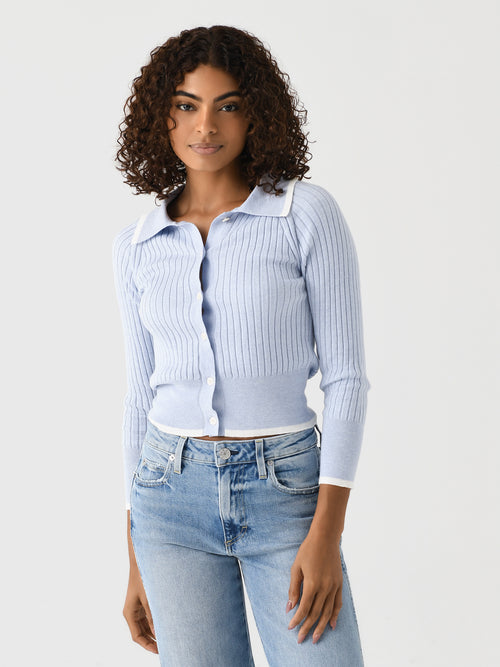 Matthew Bruch Women's Rib Knit Cropped Cardigan