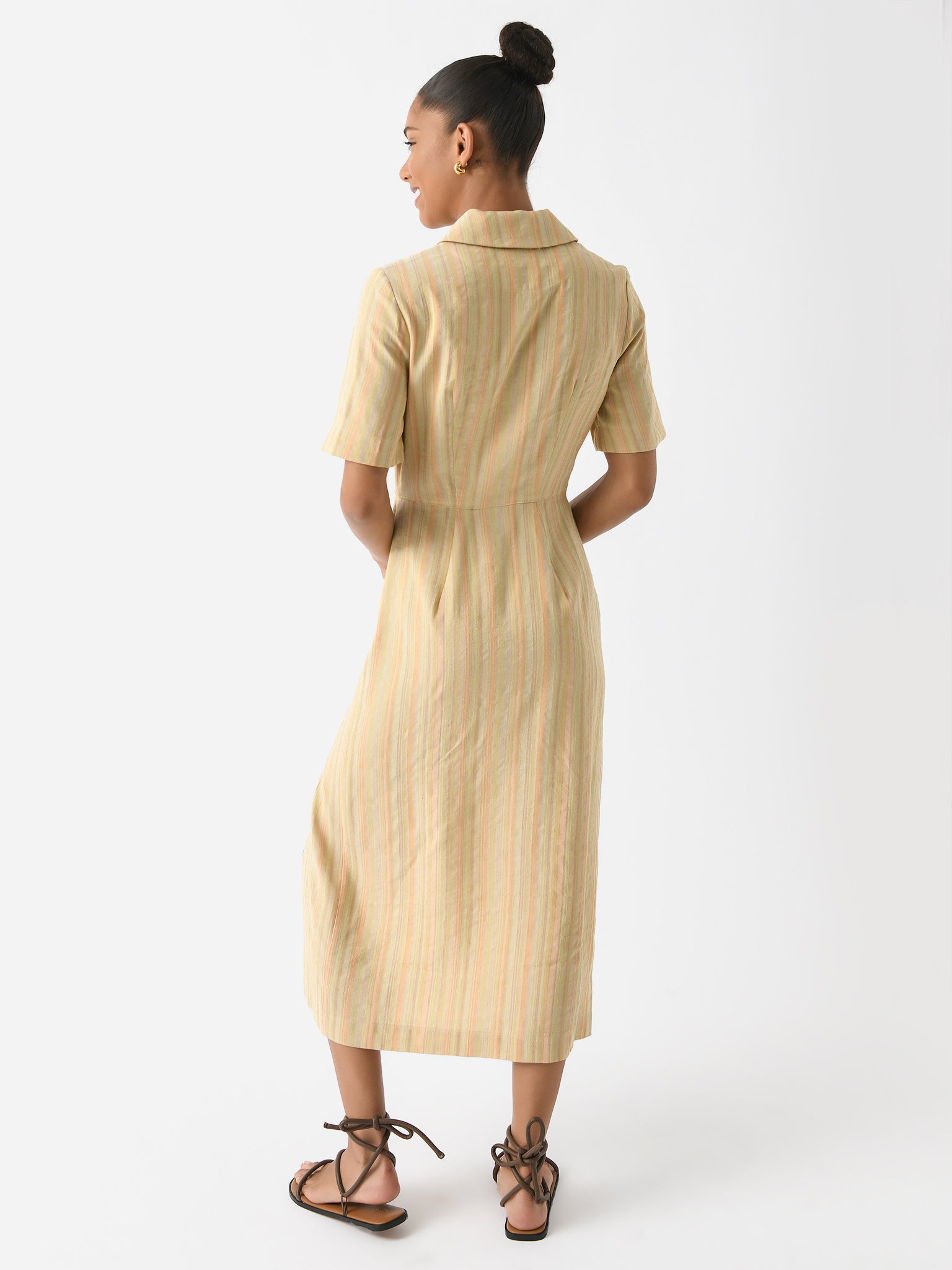 matthew bruch linen dress Bubble Tie Mini Dress