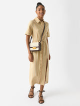 Matthew Bruch Women's Button-Up Midi Shirt Dress - Saint Bernard
