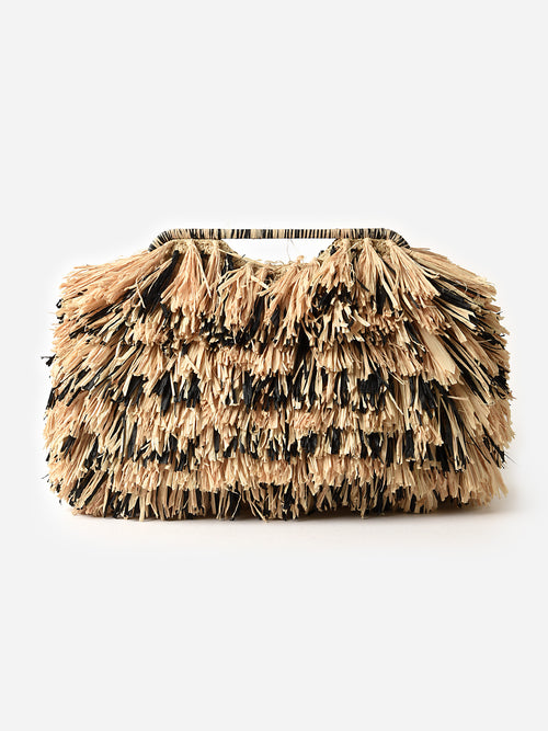 AJE Accord Fringe Frame Clutch