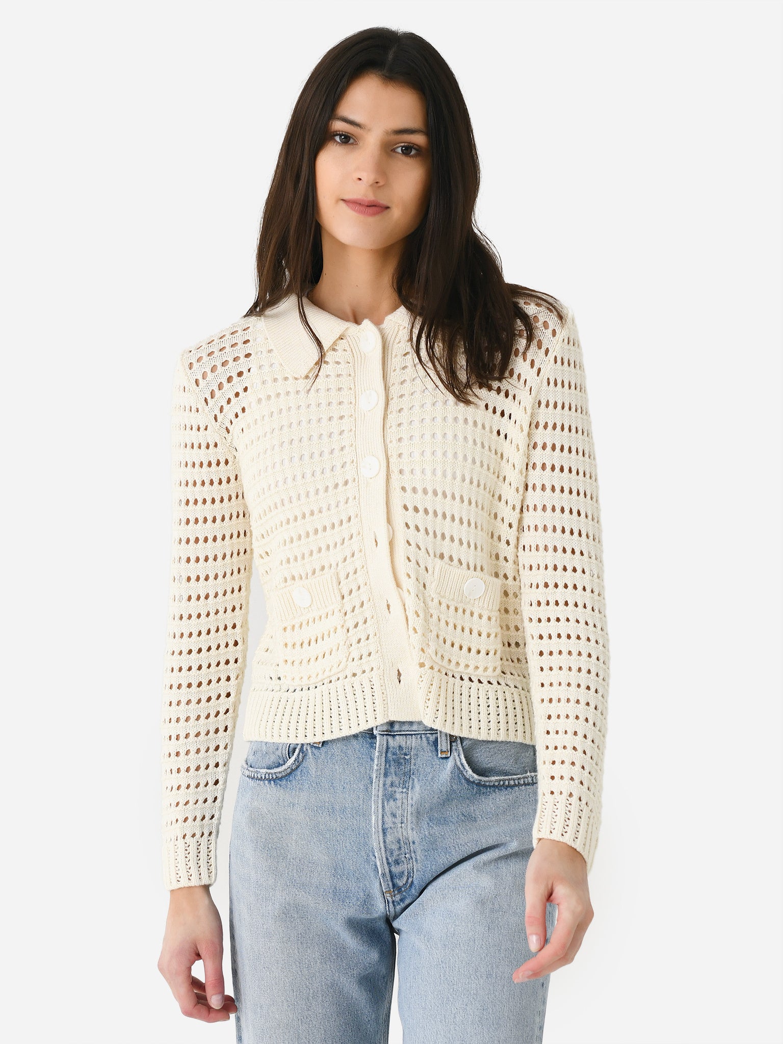 Matthew Bruch Women's Knit Mesh Jacket - Saint Bernard