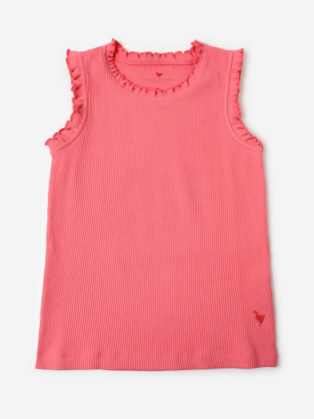 Pink Chicken Girls' Organic Ruffle Rib Tank - Saint Bernard