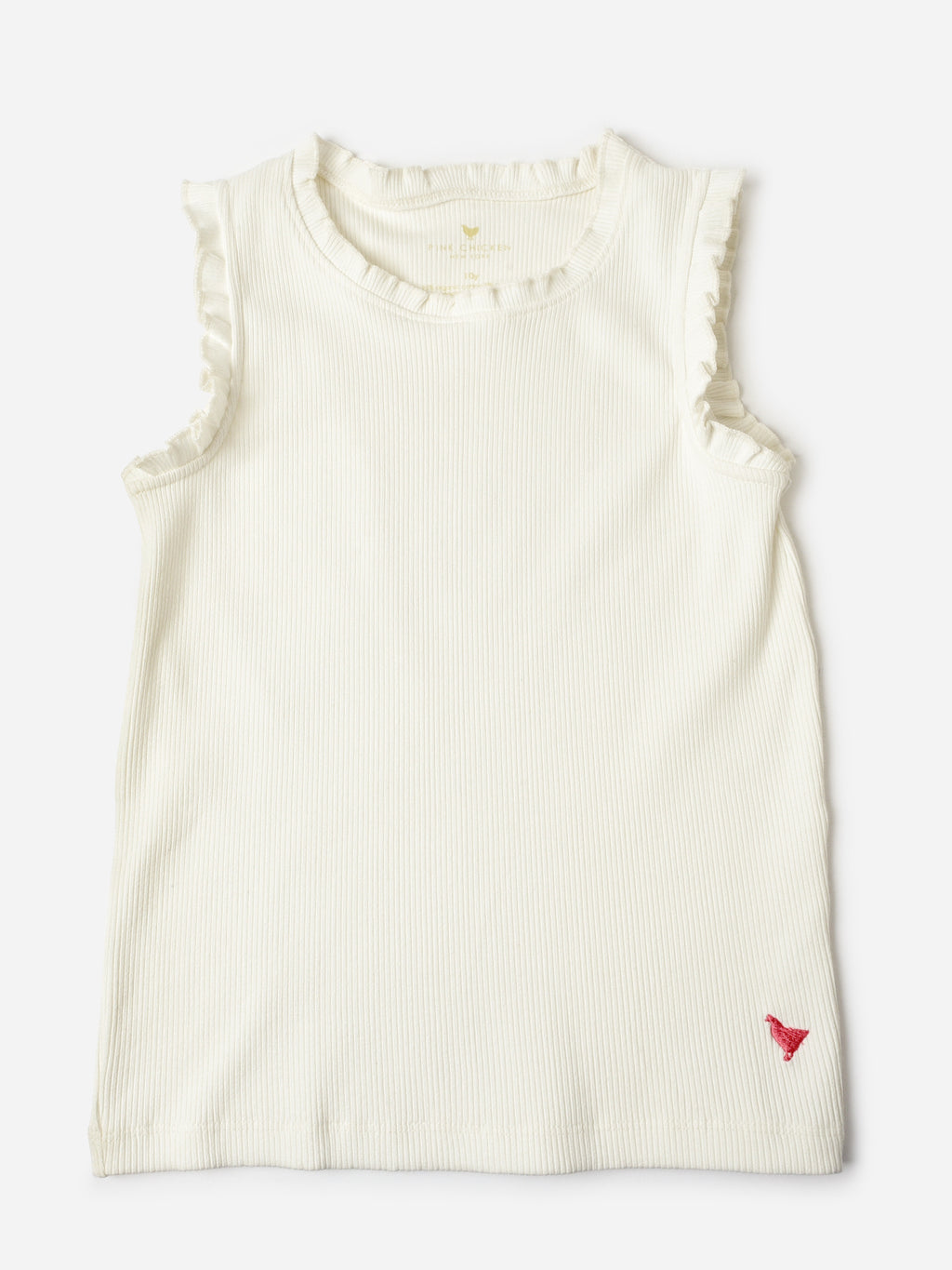 Pink Chicken Girls' Organic Ruffle Rib Tank - Saint Bernard