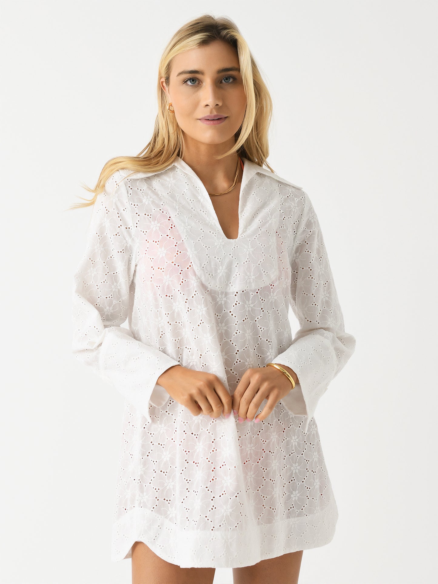 Matthew Bruch Women's Long Sleeve Popover Tunic - Saint Bernard