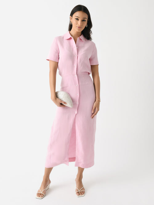 Matthew Bruch Women's Blouson Midi Shirt Dress