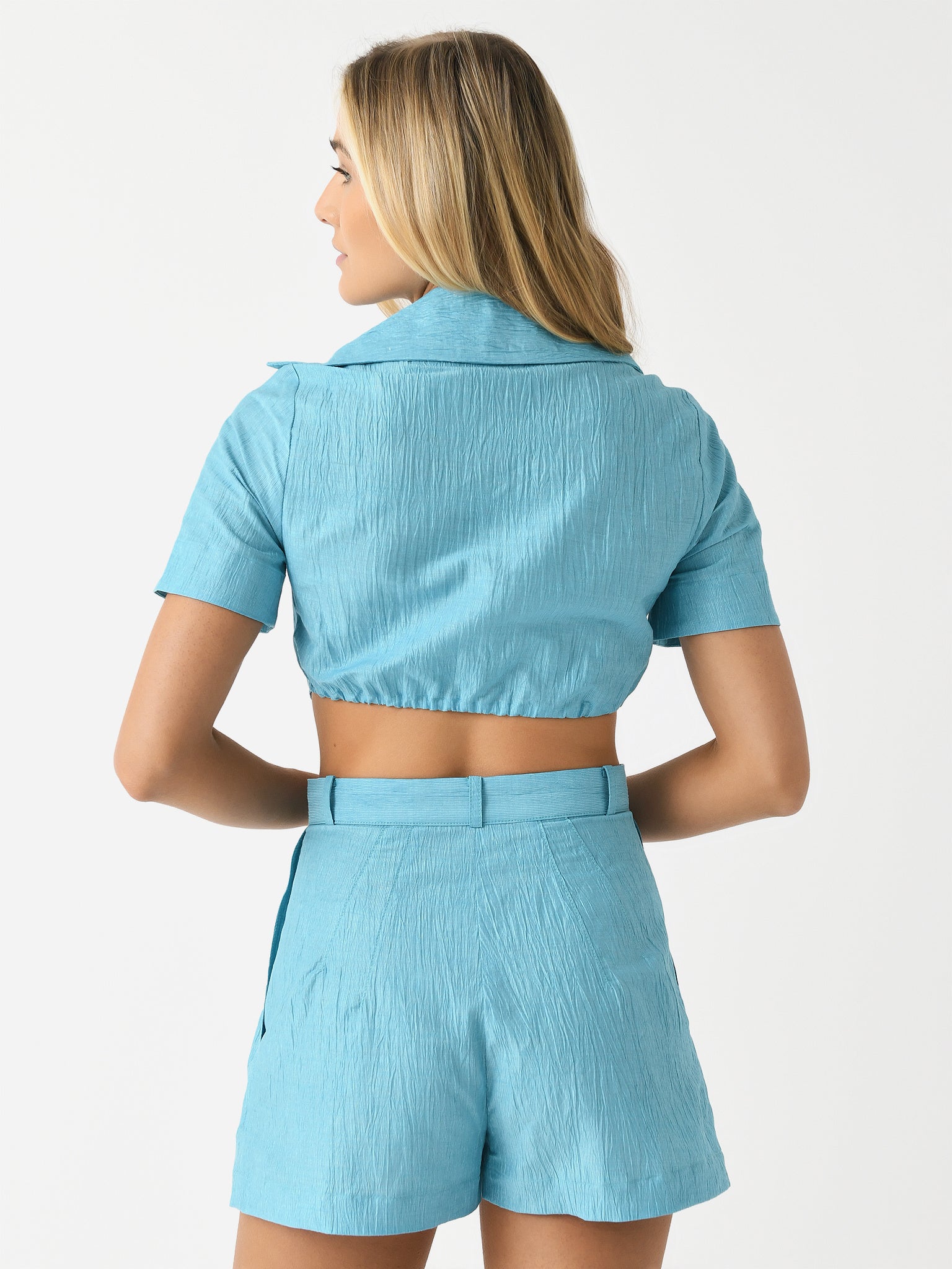 Matthew Bruch Women's Cropped Collared Twist Top – Saint Bernard