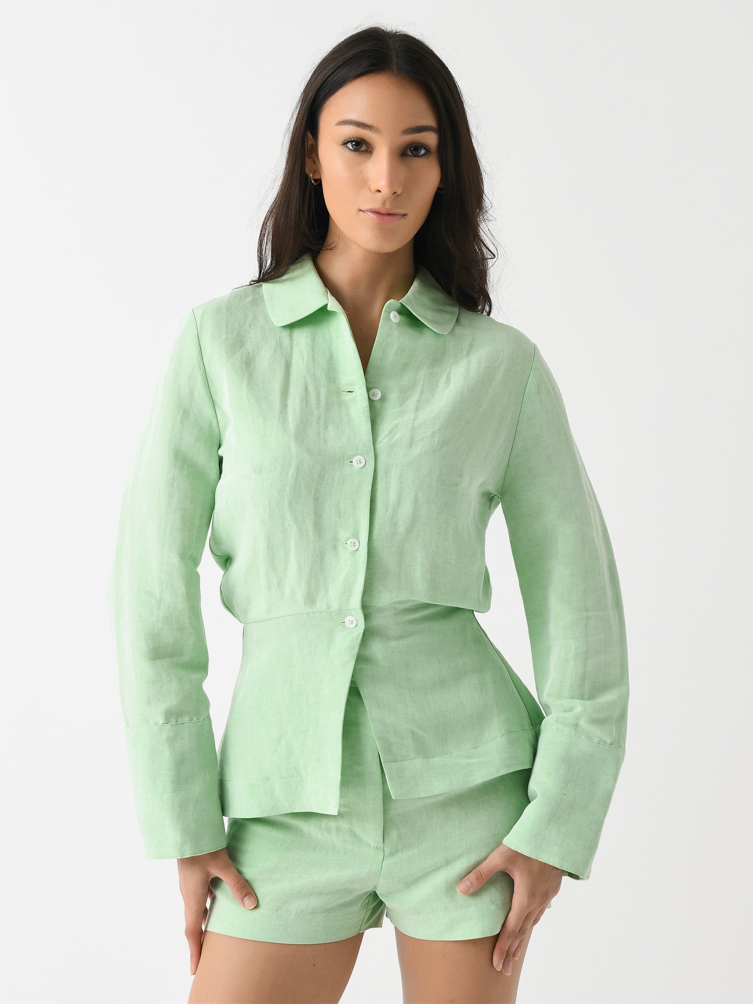 Matthew Bruch Women's Blouson Long Sleeve Blouse - Saint Bernard