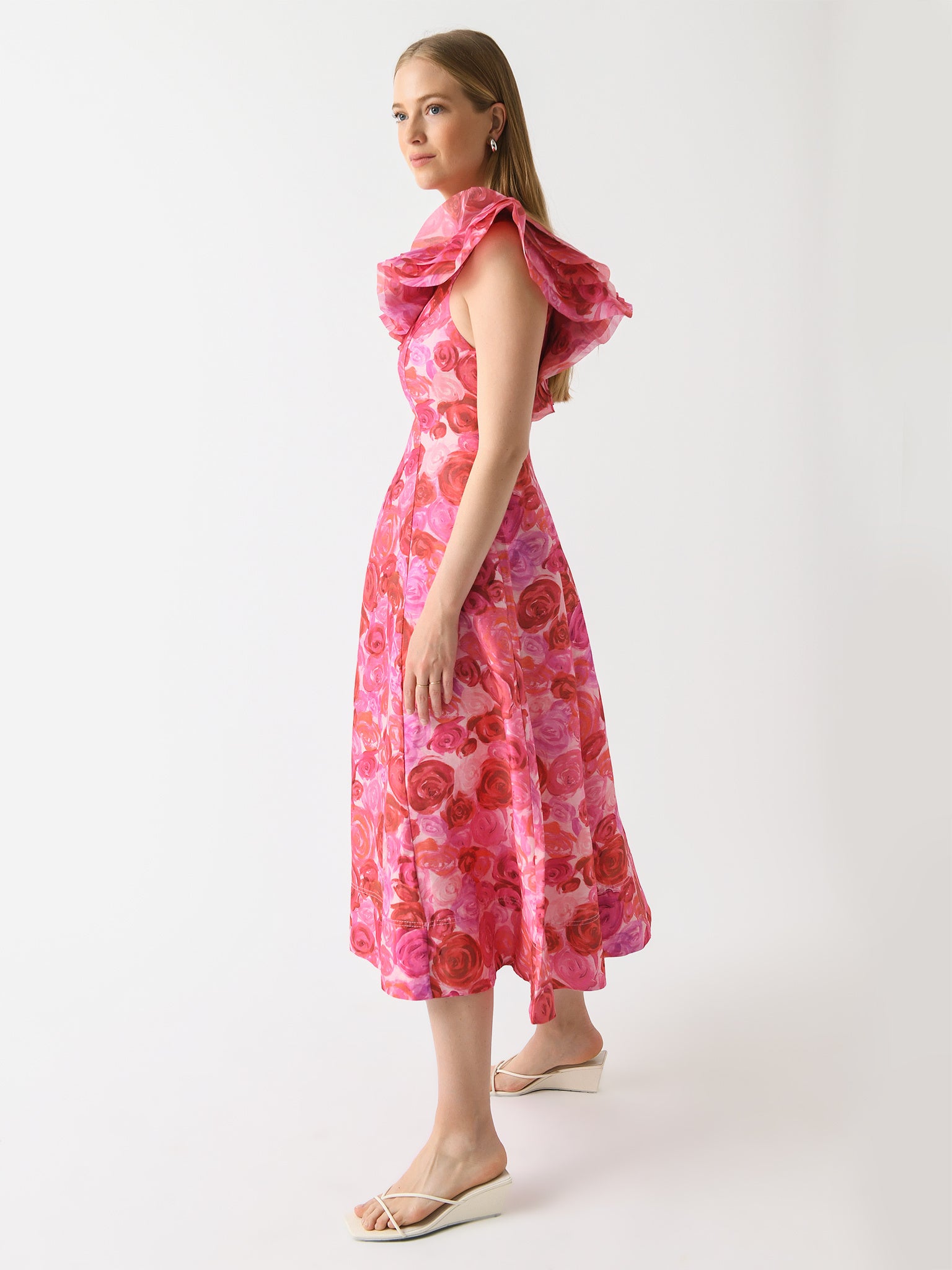 aje enchanted plunge midi dress Aje Enchanted Floral Plunge Midi Dress AU4/US0