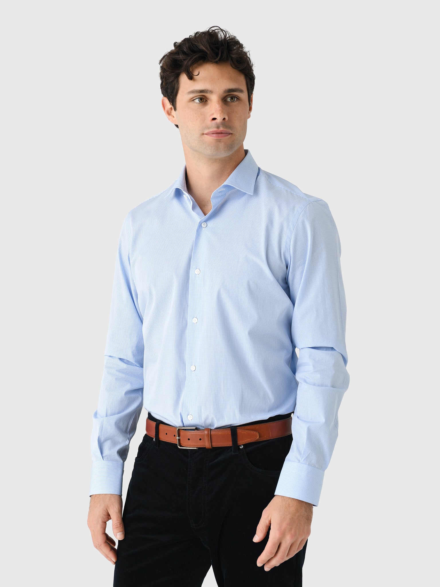 Maria Santangelo Men's Gingham Woven Shirt