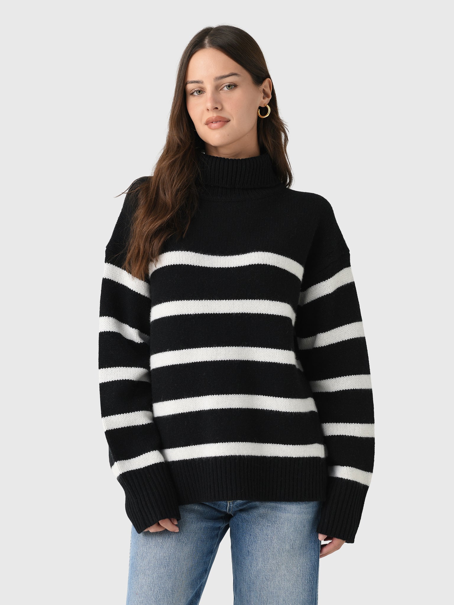 Alex Mill Women's Striped Nottinghill Turtleneck Sweater - Saint Bernard