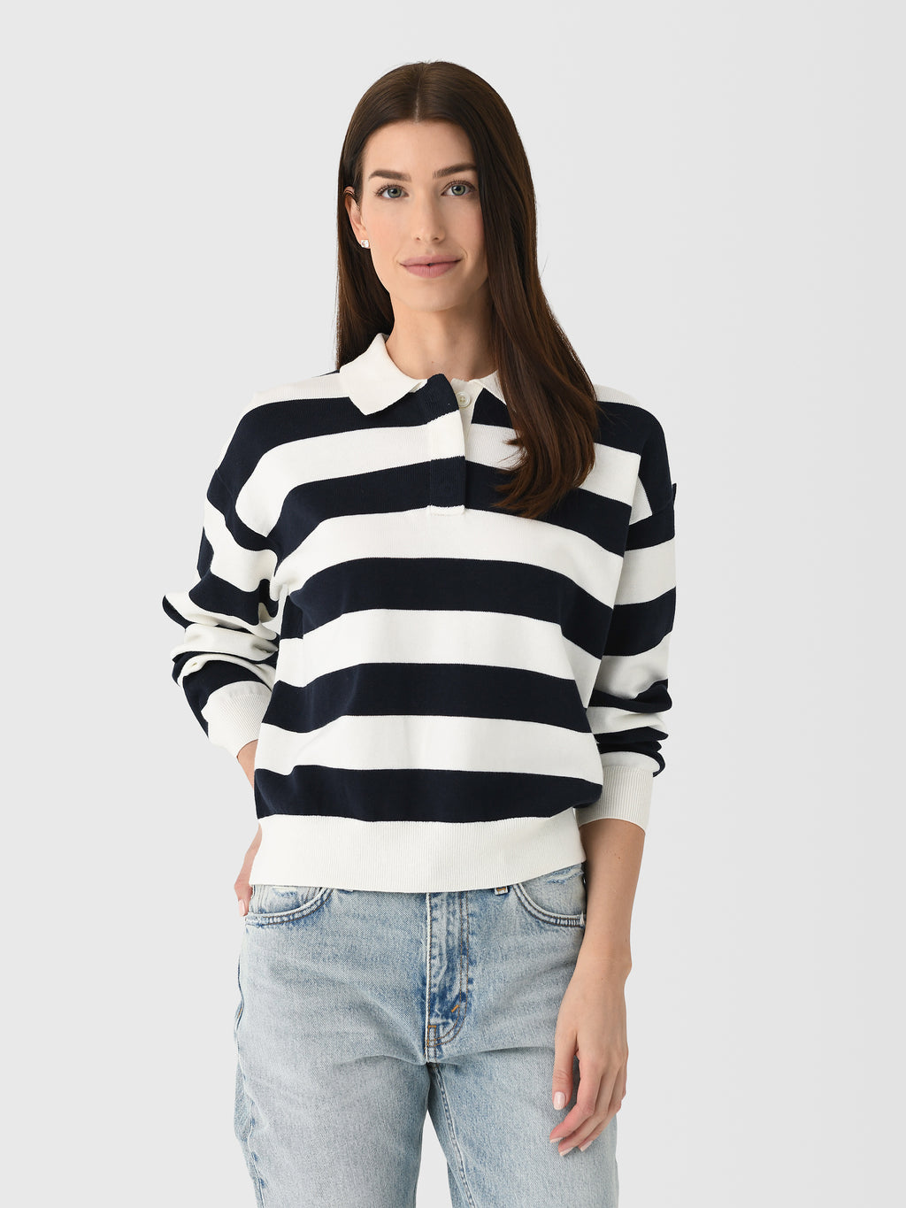 Alex Mill Women's Bond St Striped Polo - Saint Bernard