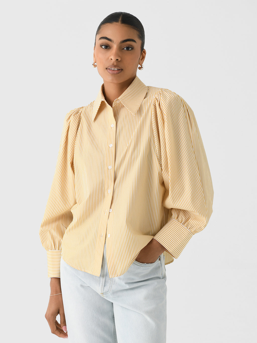 A Shirt Thing Women's Charlotte Candy Stripe Shirt - Saint Bernard