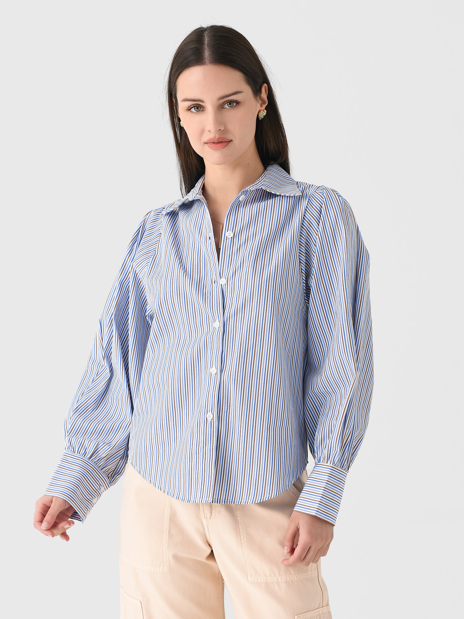 A Shirt Thing Women's Charlotte Yarn Dyed Stripe Shirt - Saint Bernard