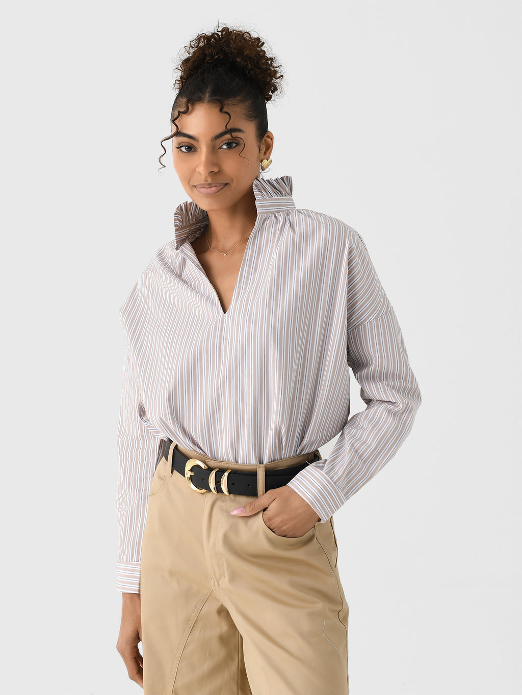 A Shirt Thing Women's Penelope Yarn Dyed Stripe Shirt - Saint Bernard