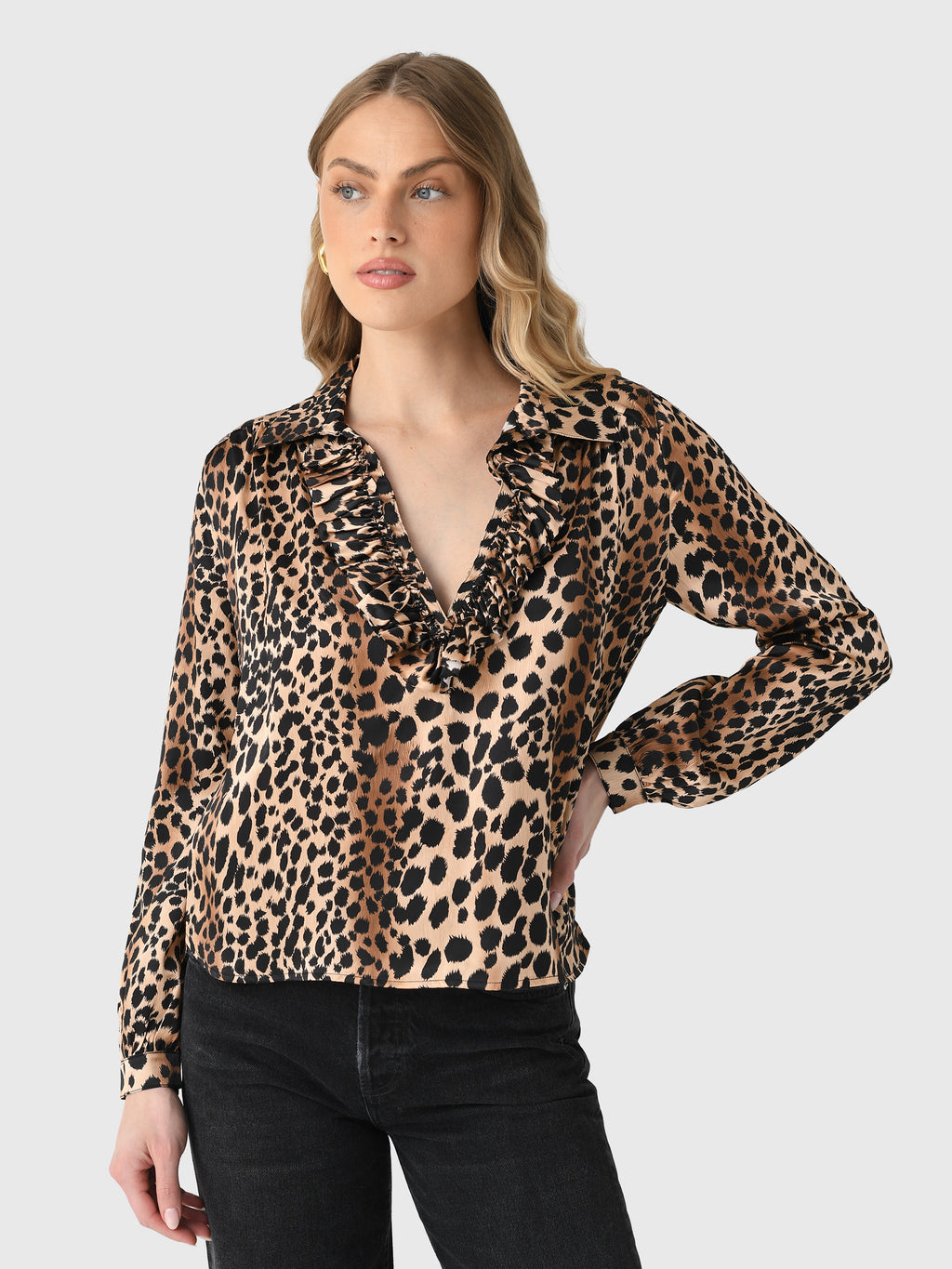 A Shirt Thing Women's Celine Printed Silk Shirt - Saint Bernard