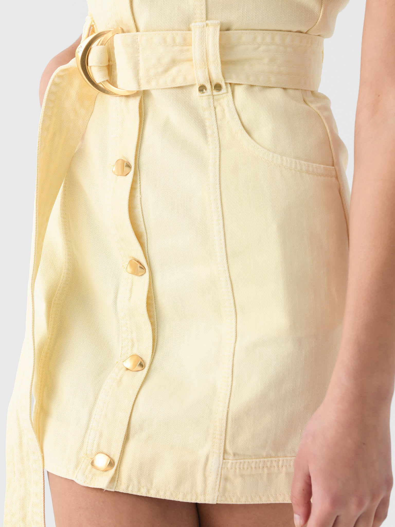 aje ray denim dress Ray Denim Mini Dress | Sea Spray Wash