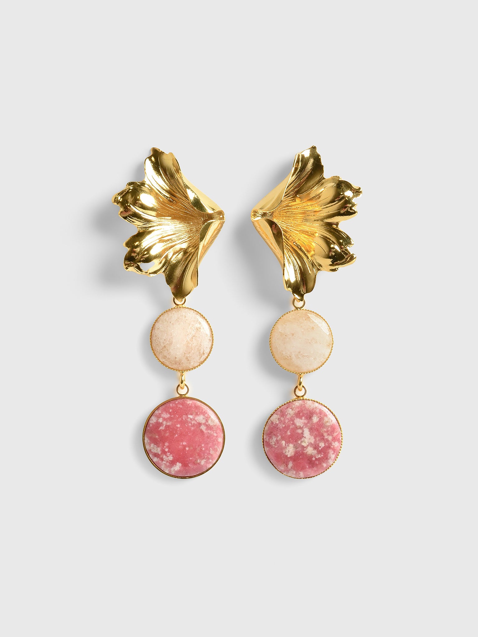 Destree Sonia Petunia Double Pearl Bicolor Drop Earrings - Saint Bernard