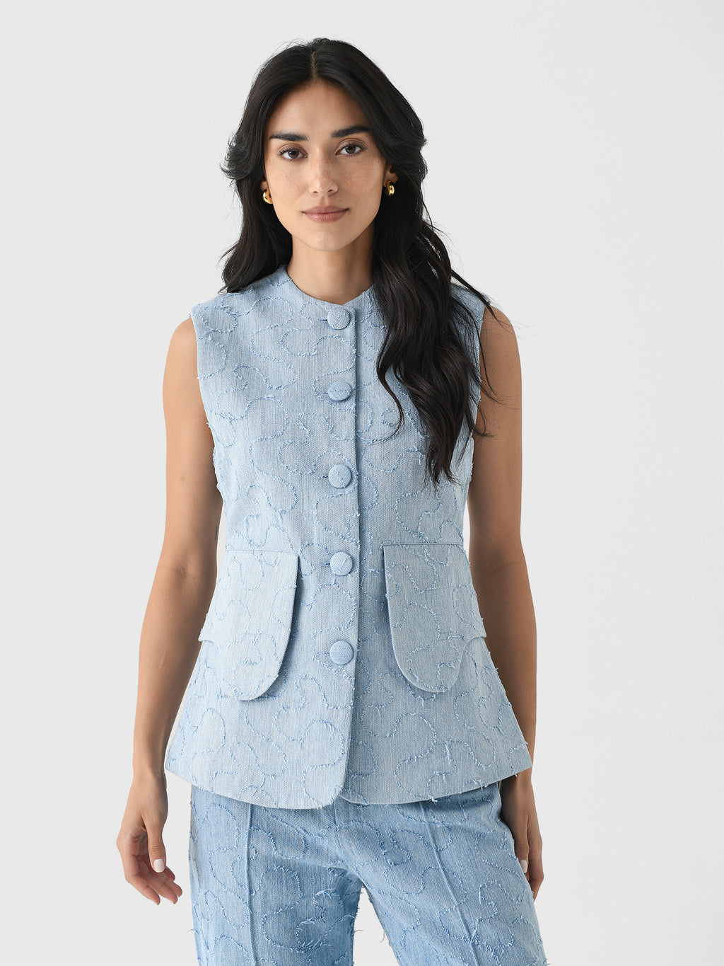 Destree Women's Marianne Line Denim Vest - Saint Bernard