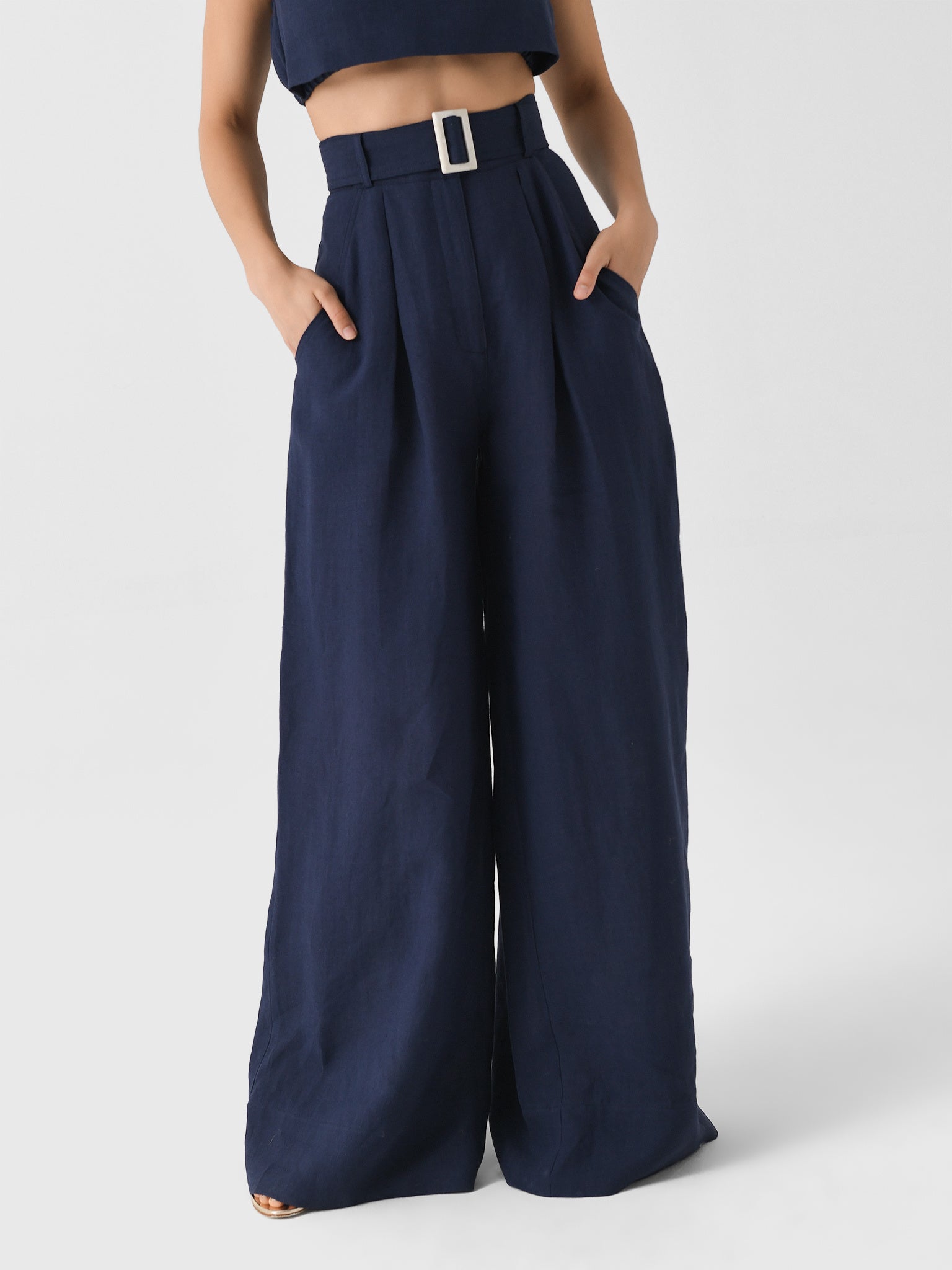 Matthew Bruch Women's Wide Leg Pleated Pant - Saint Bernard