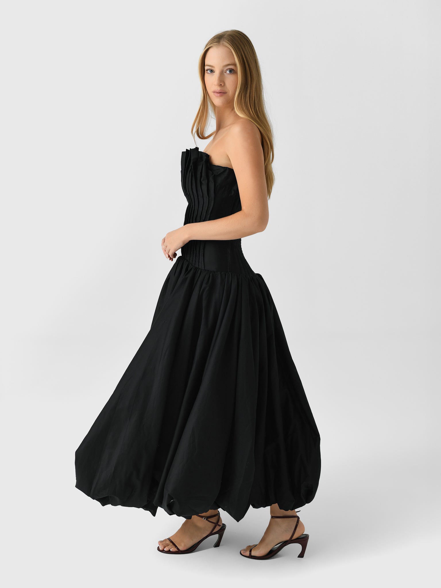 black aje bubble dress Violette Bubble Hem Maxi Dress | Black