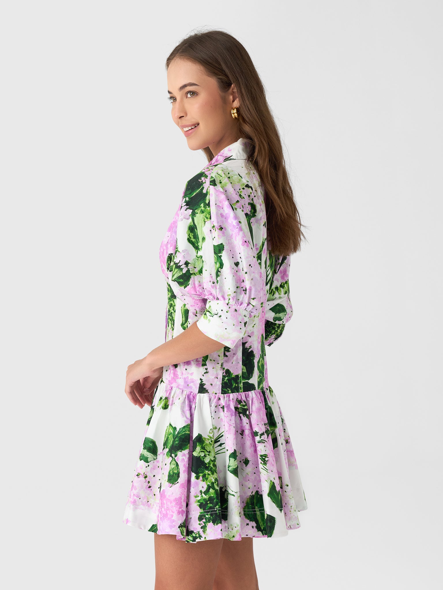 aje dress short Violette Bubble Hem Mini Dress | Boldly Blooming