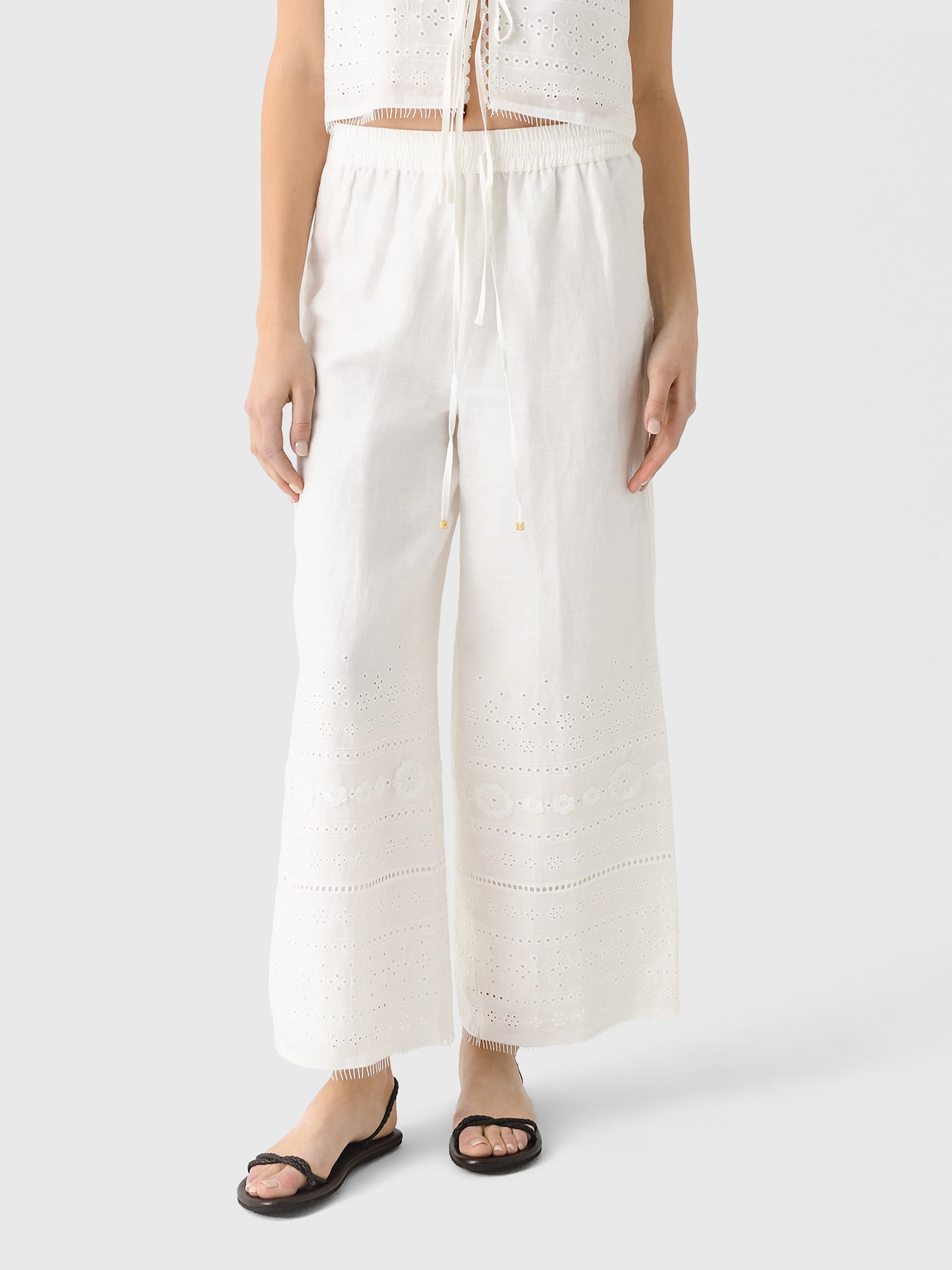 AJE Women's Cloud Embroidered Pant - Saint Bernard