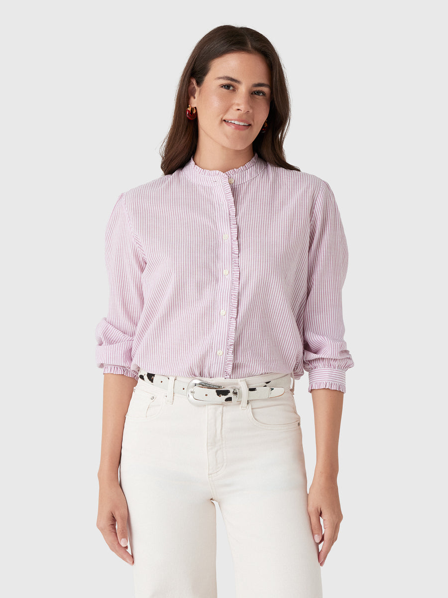 Alex Mill Women's Chantilly Striped Ruffle Shirt - Saint Bernard