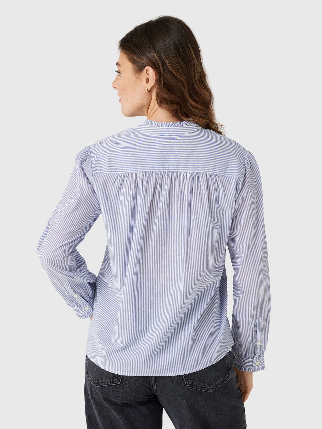 Alex Mill Women's Chantilly Striped Ruffle Shirt - Saint Bernard