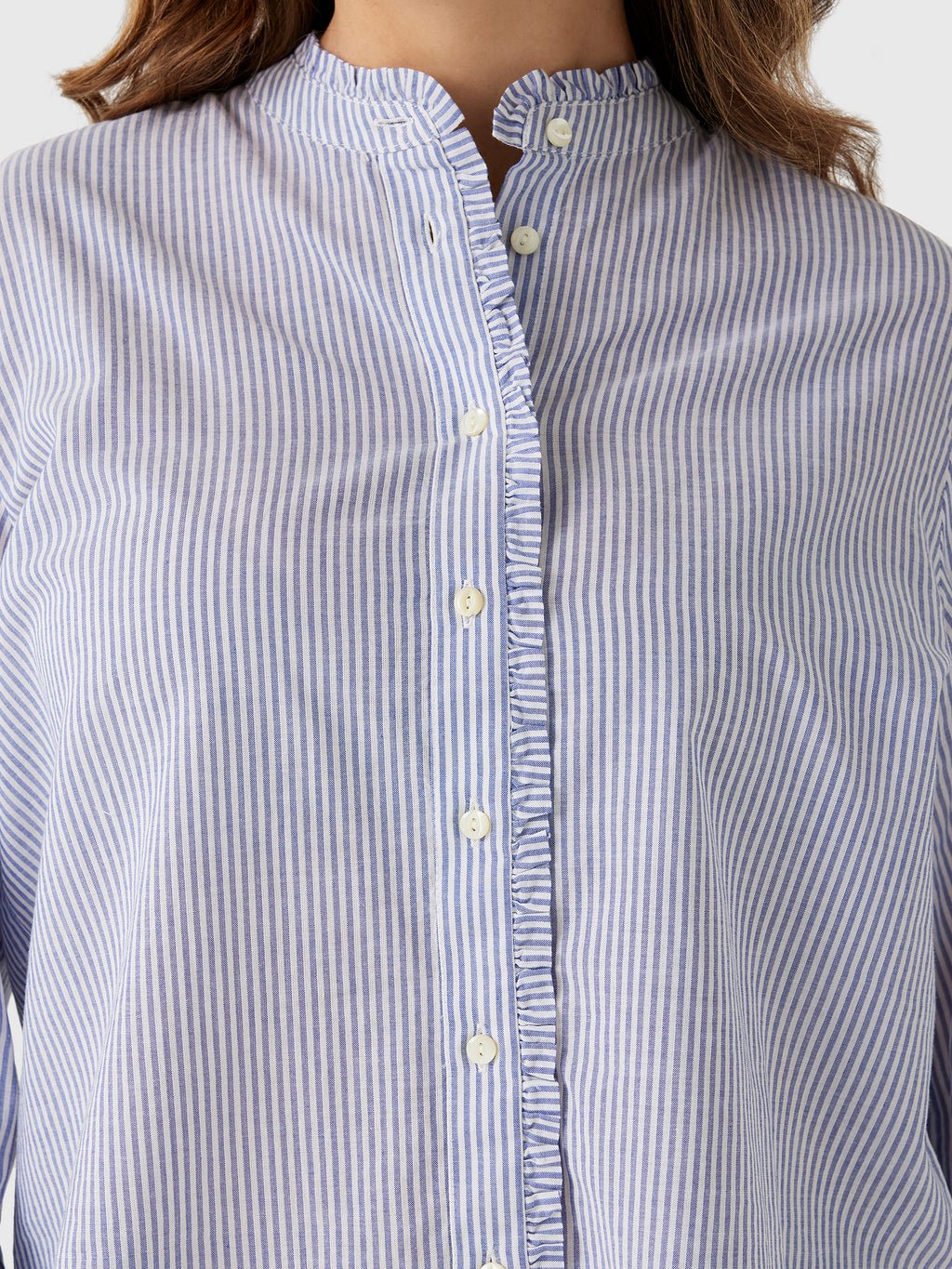 Alex Mill Women's Chantilly Striped Ruffle Shirt - Saint Bernard
