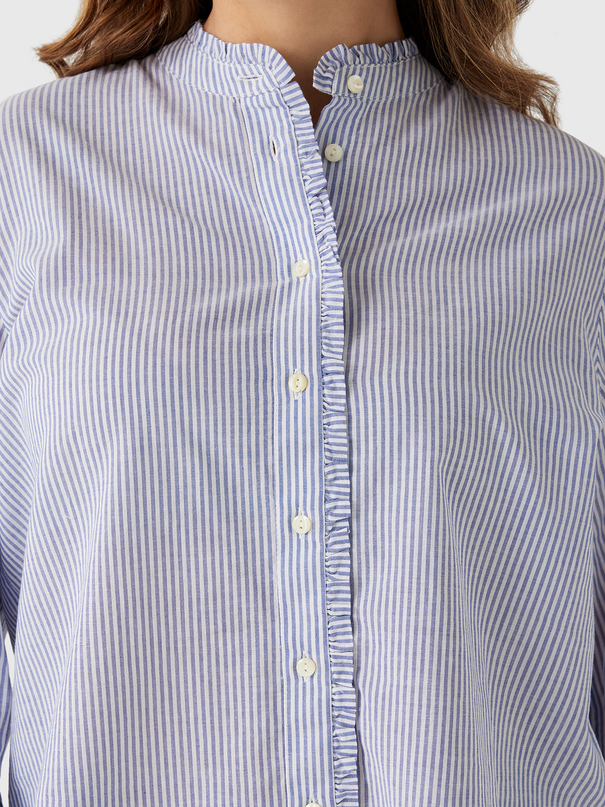 Alex Mill Women's Chantilly Striped Ruffle Shirt - Saint Bernard
