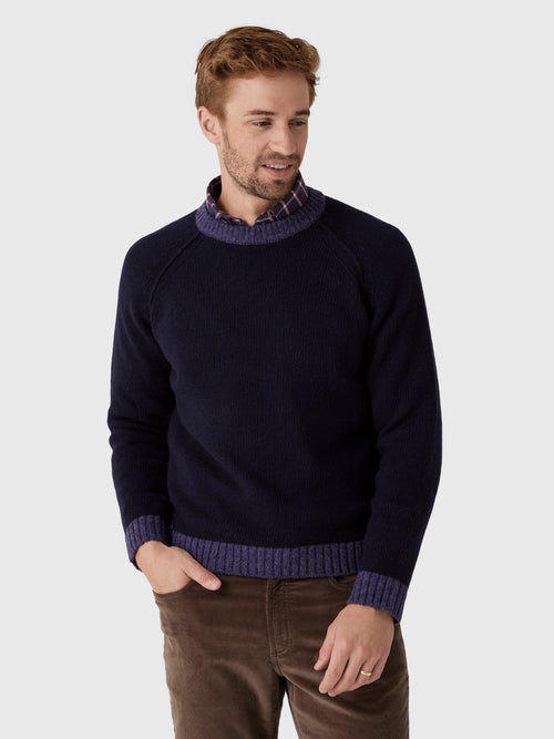 Alex Mill Men's Hank Raglan Crewneck Sweater - Saint Bernard