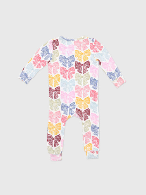 Pink Chicken Baby Girls' Ruffle Bamboo Romper - Saint Bernard