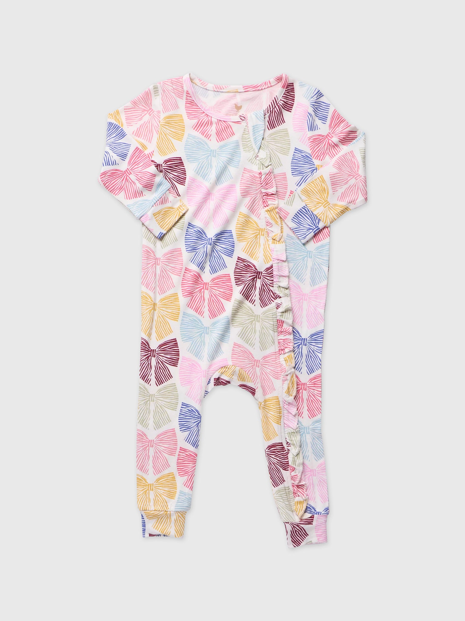 Pink Chicken Baby Girls' Ruffle Bamboo Romper - Saint Bernard