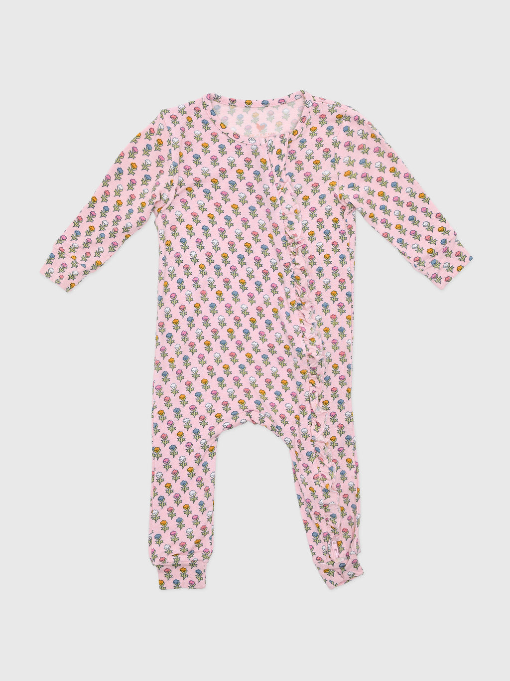 Pink Chicken Baby Girls' Ruffle Bamboo Romper - Saint Bernard