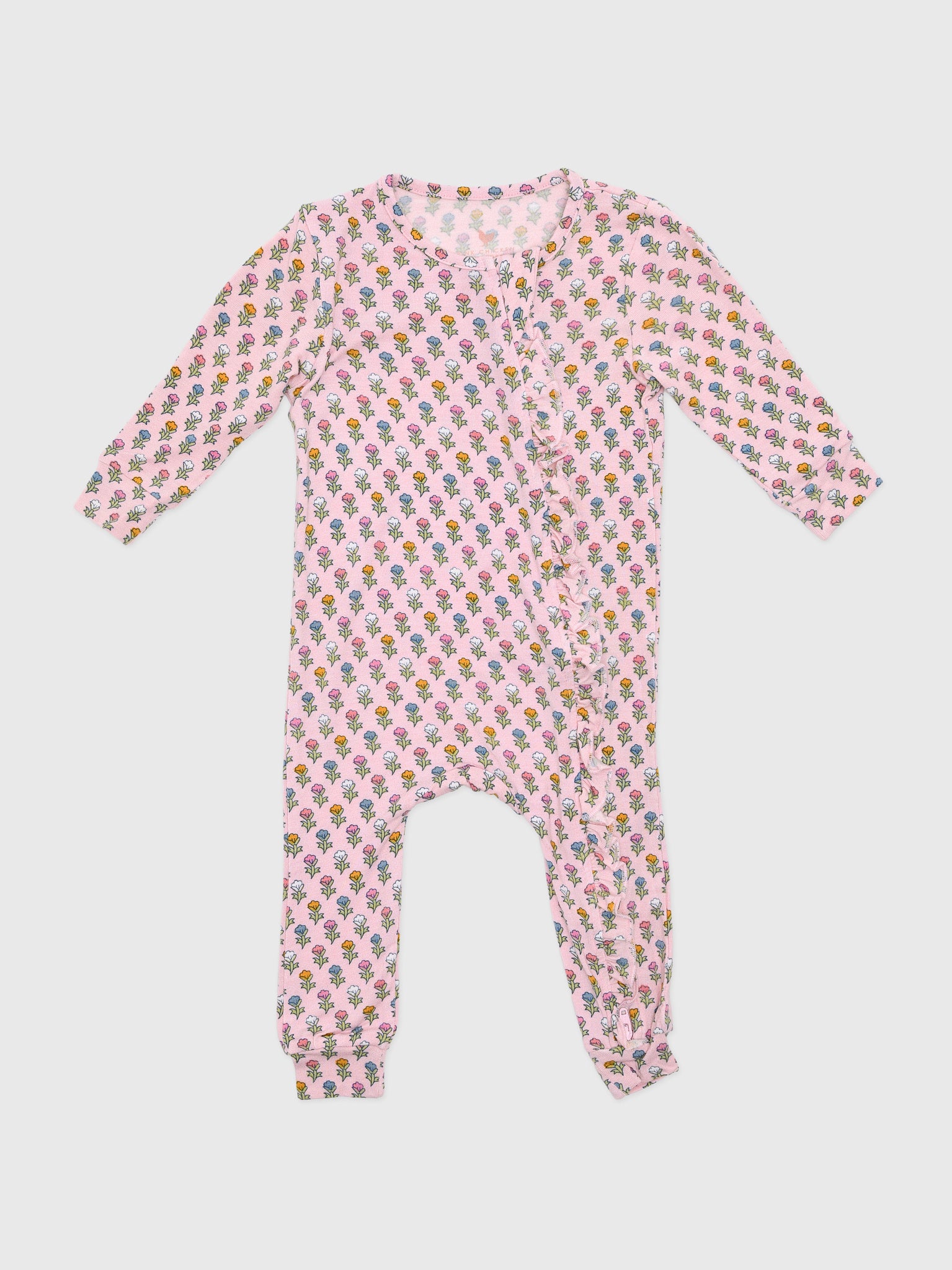 Pink Chicken Baby Girls' Ruffle Bamboo Romper - Saint Bernard
