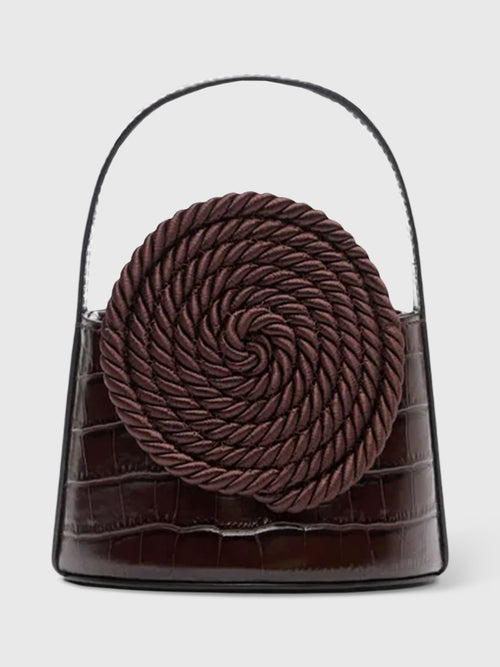 Destree Mini Gunther Croc-Embossed Passementerie Bag - Saint Bernard
