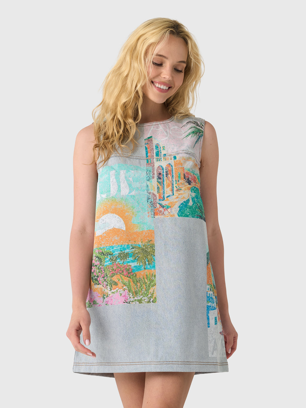 AJE Women's Mae Denim Mini Dress - Saint Bernard